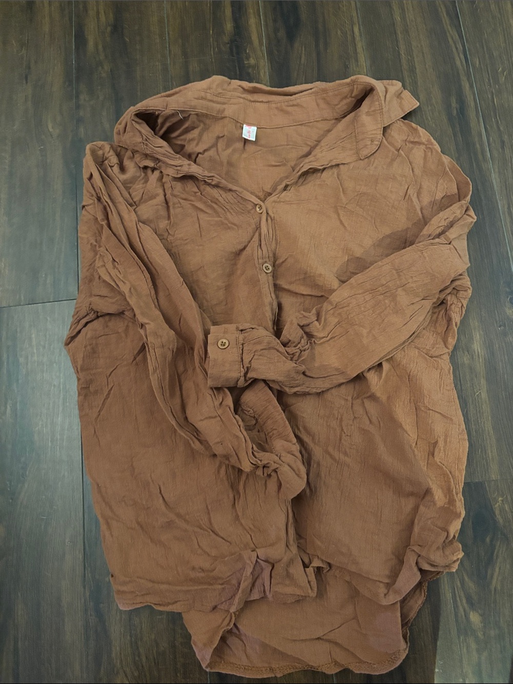 Women's Casual Long-Sleeve Button Shirt - Brown
